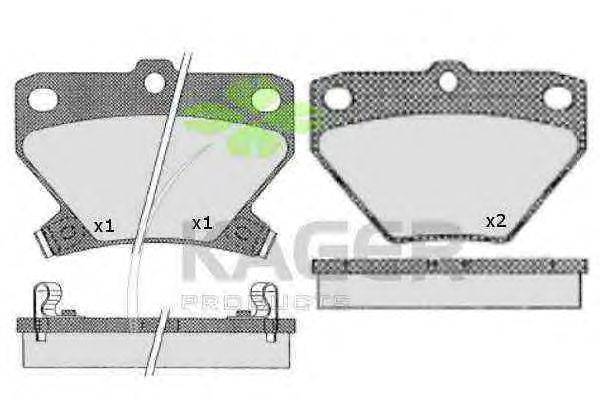 Комплект тормозных колодок, дисковый тормоз KAGER 35-0498