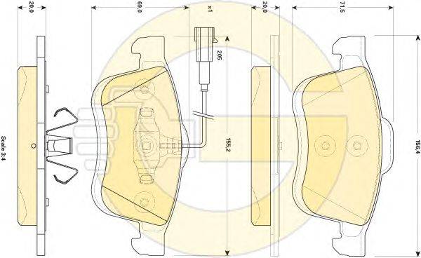 Комплект тормозных колодок, дисковый тормоз FIAT 77365796