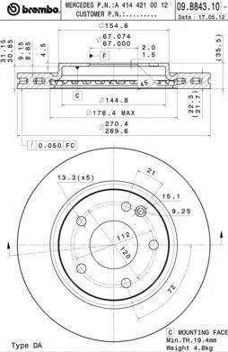 Тормозной диск BRECO BS 8877