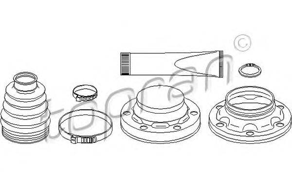 Комплект пылника, приводной вал TOPRAN 111670