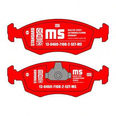 Комплект тормозных колодок, дисковый тормоз MASTER-SPORT 13-0460-7108-2-SET-MS