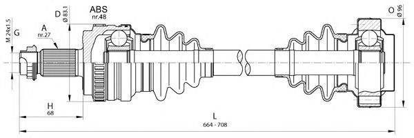 Приводной вал OPEN PARTS DRS6346.00