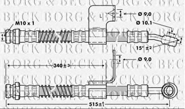 Тормозной шланг BORG & BECK BBH6801