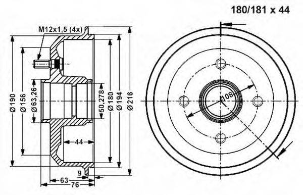 Тормозной барабан VEMA 801267