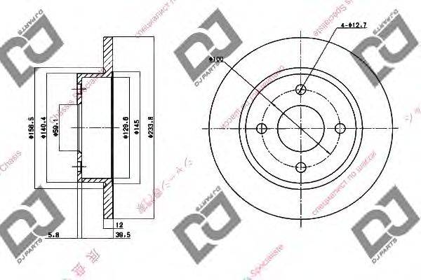 Тормозной диск DJ PARTS BD1547