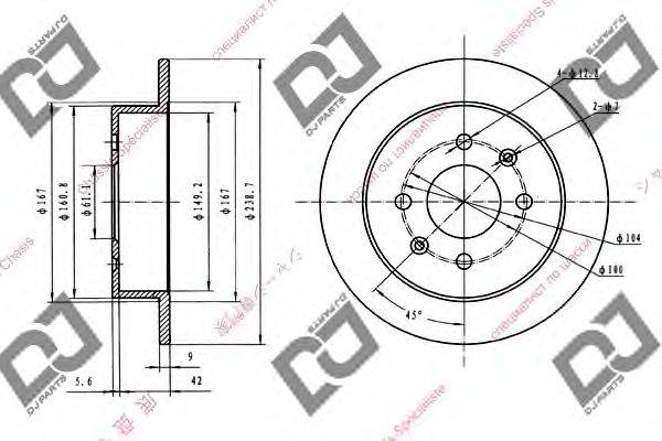 Тормозной диск DJ PARTS BD1353