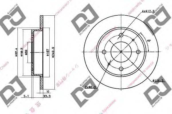 Тормозной диск DJ PARTS BD1382