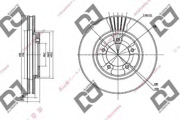 Тормозной диск DJ PARTS BD1445