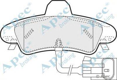 Комплект тормозных колодок, дисковый тормоз APEC braking PAD1291