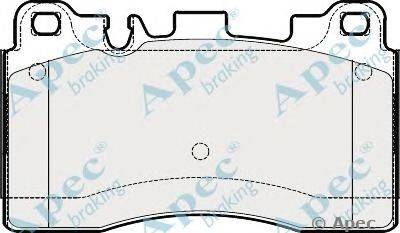 Комплект тормозных колодок, дисковый тормоз APEC braking PAD1837