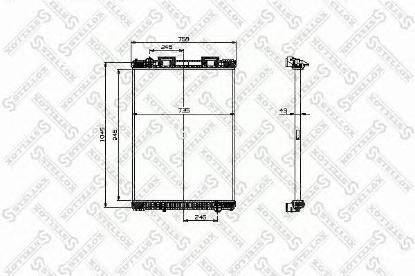 Радиатор, охлаждение двигателя STELLOX 81-03316-SX
