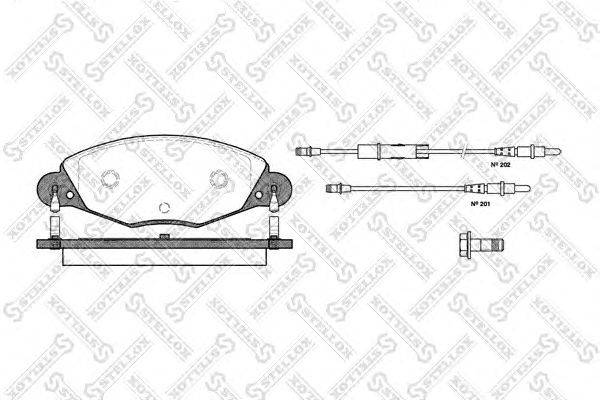 Комплект тормозных колодок, дисковый тормоз STELLOX 839 004BL-SX