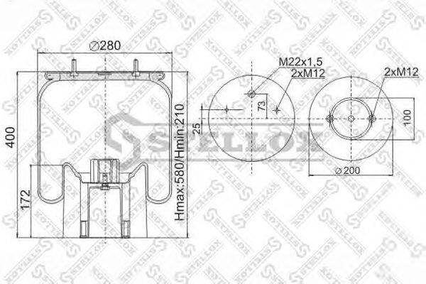 Кожух пневматической рессоры STELLOX 1 DK 21 A-8