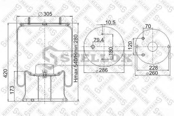 Кожух пневматической рессоры STELLOX 1 R 14-706