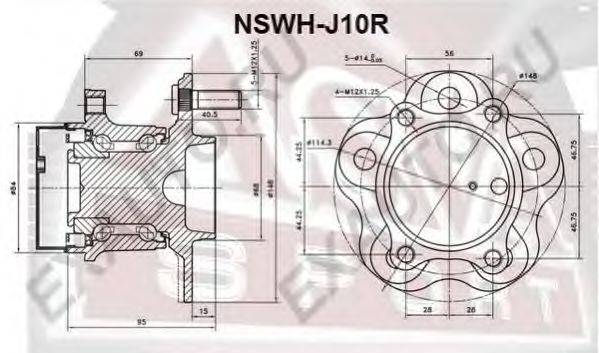 Ступица колеса ASVA NSWHJ10R