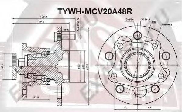 Ступица колеса ASVA TYWHMCV20A48R