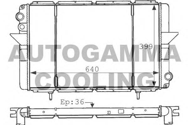 Радиатор, охлаждение двигателя AUTOGAMMA 102852