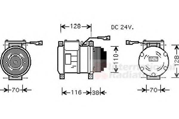 Компрессор, кондиционер VAN WEZEL 2800K072