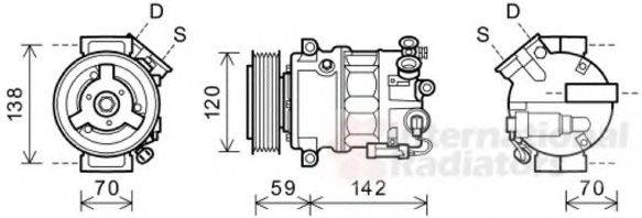 Компрессор, кондиционер VAN WEZEL 3700K577