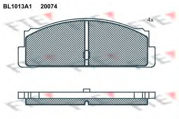 Комплект тормозных колодок, дисковый тормоз FTE 20074