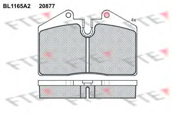 Комплект тормозных колодок, дисковый тормоз FTE 20877