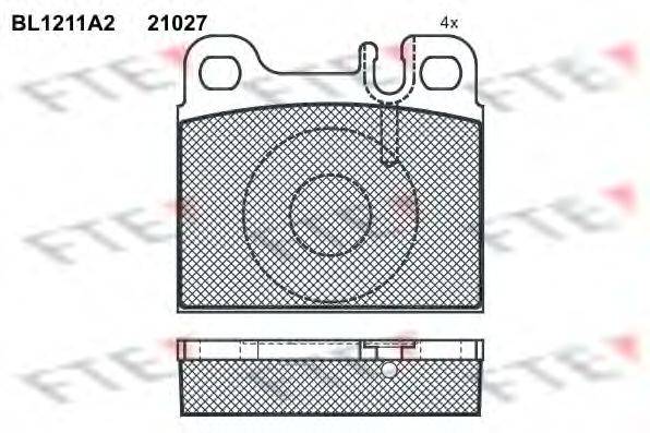 Комплект тормозных колодок, дисковый тормоз FTE 21027