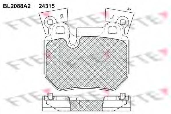 Комплект тормозных колодок, дисковый тормоз FTE 24315