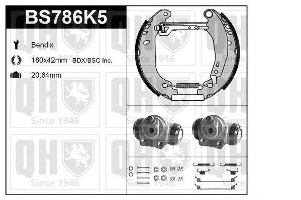 Комплект тормозов, барабанный тормозной механизм QUINTON HAZELL BS786K5