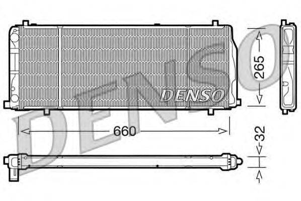 Радиатор, охлаждение двигателя DENSO DRM02004