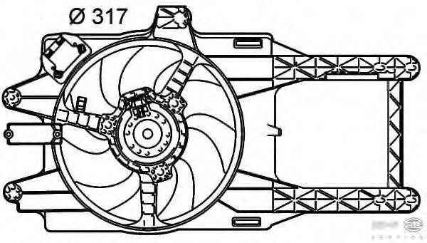 Вентилятор, охлаждение двигателя HELLA 8EW 351 039-511