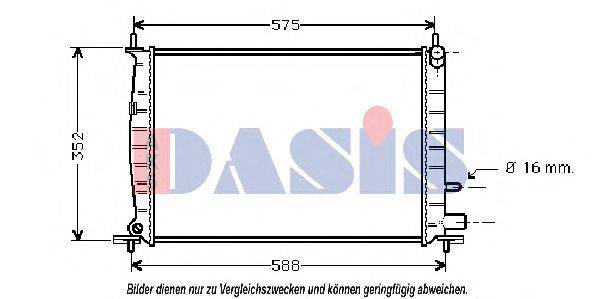 Радиатор, охлаждение двигателя AKS DASIS 091360N