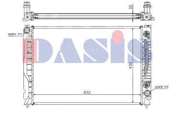 Радиатор, охлаждение двигателя AKS DASIS 480058N