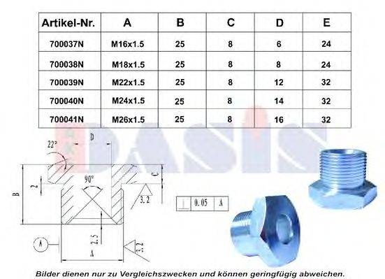 Резьбовой штифт AKS DASIS 700040N