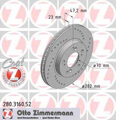 Тормозной диск ZIMMERMANN 280316052