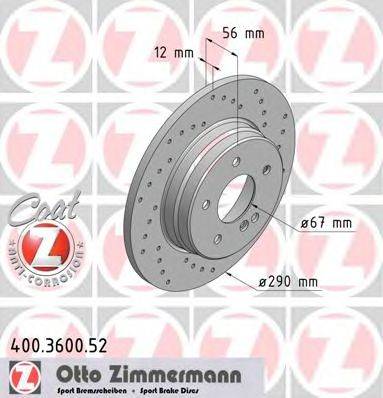 Тормозной диск ZIMMERMANN 400.3600.52