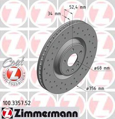 Тормозной диск ZIMMERMANN 100.3357.52