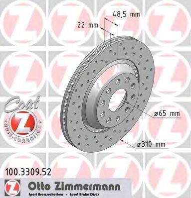 Тормозной диск ZIMMERMANN 100330952