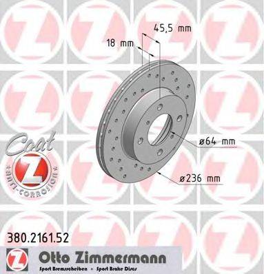 Тормозной диск ZIMMERMANN 380.2161.52
