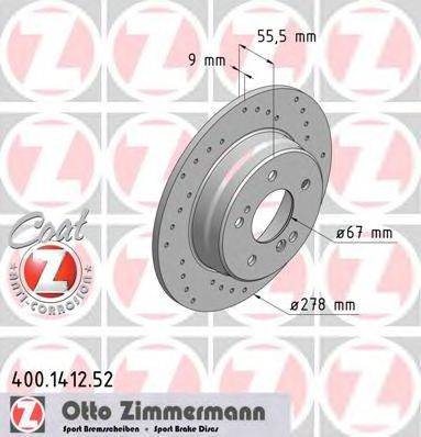 Тормозной диск ZIMMERMANN 400141252