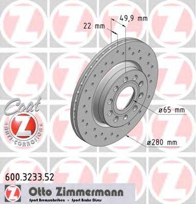 Тормозной диск ZIMMERMANN 600323352