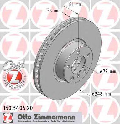 Тормозной диск ZIMMERMANN 150.3406.20
