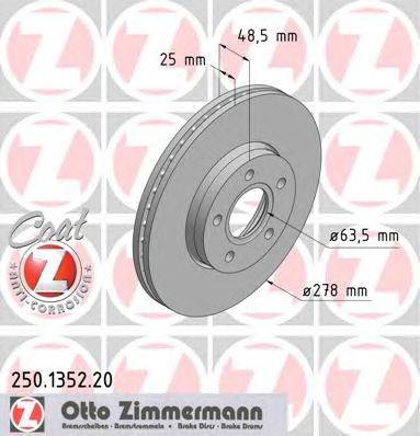 Тормозной диск ZIMMERMANN 250135220