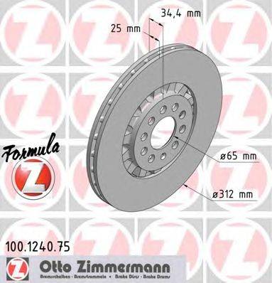Тормозной диск ZIMMERMANN 100.1240.75