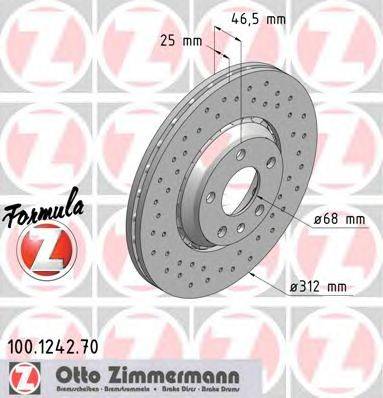 Тормозной диск ZIMMERMANN 100.1242.70