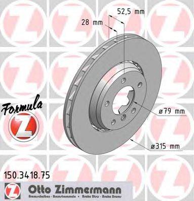 Тормозной диск ZIMMERMANN 150341875