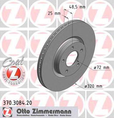 Тормозной диск ZIMMERMANN 370308420