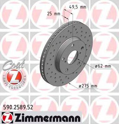 Тормозной диск ZIMMERMANN 590258952