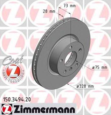 Тормозной диск ZIMMERMANN 150349420