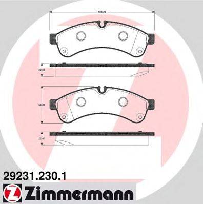 Комплект тормозных колодок, дисковый тормоз ZIMMERMANN 29231.230.1