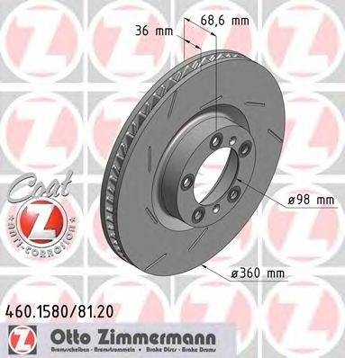 Тормозной диск ZIMMERMANN 460158120